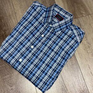 UNTUCKit Performance Shirt Men's Small Blue Plaid Stretch Nylon